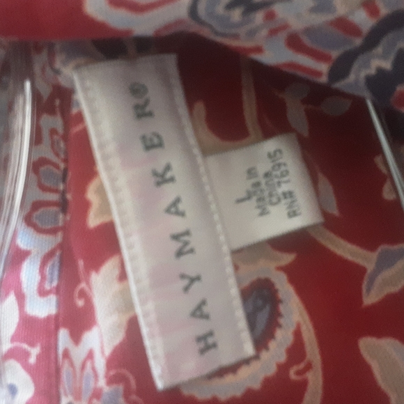 Haymaker Denim Red Floral Jacket Sz L - Picture 8 of 9